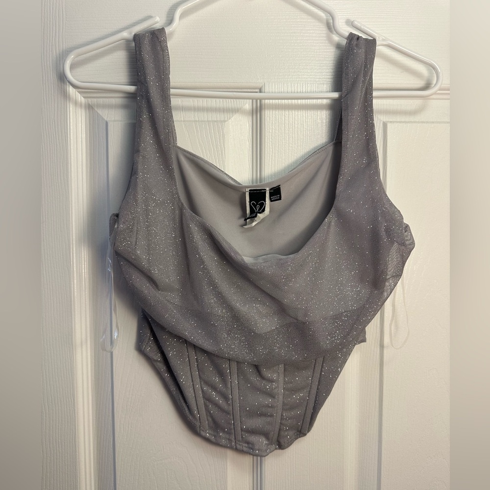Silver/Sparkly Corset Top